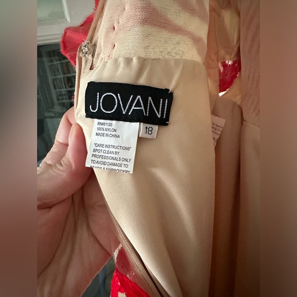 Jovani Gown - Prom or Homecoming, beautiful nude & red - Picture 9 of 13